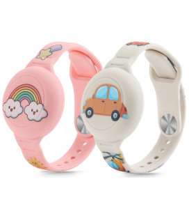 Spalvoti dėklai - apyrankės Apple Airtag 1 / 2 "Tech-Protect Smooth For Kids 2-Pack"