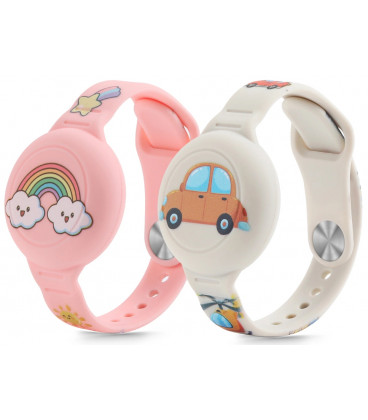 Spalvoti dėklai - apyrankės Apple Airtag 1 / 2 "Tech-Protect Smooth For Kids 2-Pack"