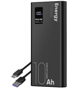 Juoda Išorinė baterija Power Bank 22.5W 10000mAh "OBAL:ME EnergyPulse"