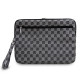 Juodas dėklas 15" / 16" nešiojamiems kompiuteriams "DKNY PU Leather Checkered Pattern and Stripe Sleeve"