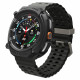 Juodas dėklas Apple Watch 8 Classic (46 mm) laikrodžiui "Spigen Rugged Armor"