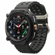Juodas dėklas Apple Watch 8 Classic (46 mm) laikrodžiui "Spigen Rugged Armor"