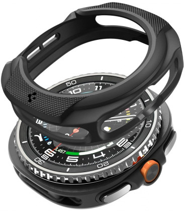 Matinis juodas dėklas Samsung Galaxy Watch 8 Classic (46 mm) laikrodžiui "Spigen Liquid Air"