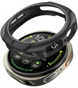 Matinis juodas dėklas Samsung Galaxy Watch 8 (44 mm) laikrodžiui "Spigen Liquid Air"