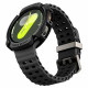 Juodas dėklas Apple Watch 8 (44 mm) laikrodžiui "Spigen Rugged Armor"