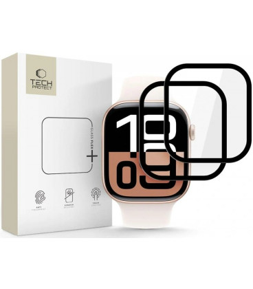 Ekrano apsauga Apple Watch 10 (42 mm) laikrodžiui "Tech-Protect Glass Flex+ 2-Pack"