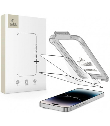 Apsauginis grūdintas stiklas Apple iPhone 14 Pro telefonui "Tech-Protect Quick Set+ 2-Pack"