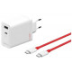 Originalus baltas 120W 1xUSB-A + 1xUSB-C pakrovėjas + USB-C - USB-C laidas "OnePlus SUPERVOOC 120W Dual"