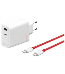 Originalus baltas 120W 1xUSB-A + 1xUSB-C pakrovėjas + USB-C - USB-C laidas "OnePlus SUPERVOOC 120W Dual"