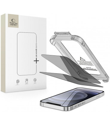 (Privacy) Apsauginis grūdintas stiklas Apple iPhone 12 / 12 Pro telefonui "Tech-Protect Quick Set+ 2-Pack"
