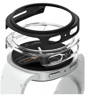 Matinis juodas ir skaidrus dėklai Samsung Galaxy Watch 8 (44 mm) laikrodžiui "Ringke Slim 2-Pack"