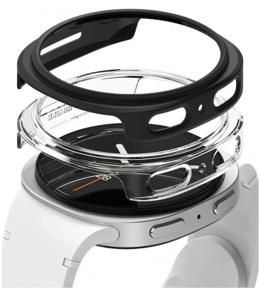 Matinis juodas ir skaidrus dėklai Samsung Galaxy Watch 8 (44 mm) laikrodžiui "Ringke Slim 2-Pack"