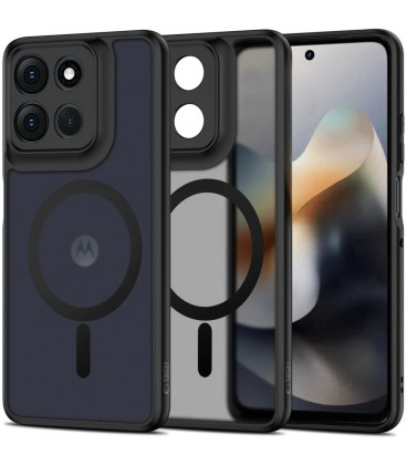 Juodas / skaidrus dėklas Motorola Moto G56 5G telefonui "Tech-Protect Magmat Magsafe"