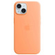 Originalus oranžinis "Silicone Magsafe Cover" dėklas Apple iPhone 15 telefonui "MT0W3ZM/A"