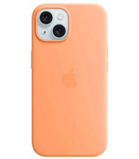 Originalus oranžinis "Silicone Magsafe Cover" dėklas Apple iPhone 15 telefonui "MT0W3ZM/A"