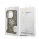 Rudas dėklas Apple iPhone 16 Pro Max telefonui "Guess PU 4G Metal Logo Stand Camera Frame Case"