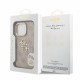 Rožinis dėklas Apple iPhone 16 Pro Max telefonui "Guess PU 4G Metal Logo Stand Camera Frame Case"