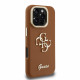 Rudas dėklas Apple iPhone 16 Pro Max telefonui "Guess PU Grained 4G Logo Stand Camera Frame Case"