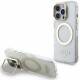 Skaidrus dėklas Apple iPhone 16 Pro Max telefonui "Guess IML Gold Outline Stand Camera Frame MagSafe Case"