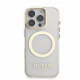 Skaidrus dėklas Apple iPhone 16 Pro Max telefonui "Guess IML Gold Outline Stand Camera Frame MagSafe Case"
