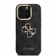 Juodas dėklas Apple iPhone 16 Pro Max telefonui "Guess PU 4G Metal Logo Stand Camera Frame Case"