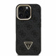 Juodas dėklas Apple iPhone 16 Pro telefonui "Guess PU 4G Strass Triangle Logo Stand Camera Frame MagSafe Case"
