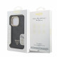 Juodas dėklas Apple iPhone 16 Pro telefonui "Guess PU 4G Strass Triangle Logo Stand Camera Frame MagSafe Case"