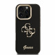 Juodas dėklas Apple iPhone 16 Pro telefonui "Guess PU Grained 4G Logo Stand Camera Frame Case"
