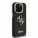 Juodas dėklas Apple iPhone 16 Pro telefonui "Guess PU Grained 4G Logo Stand Camera Frame Case"