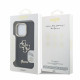 Juodas dėklas Apple iPhone 16 Pro telefonui "Guess PU Grained 4G Logo Stand Camera Frame Case"