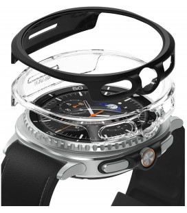 Matinis juodas ir skaidrus dėklai Samsung Galaxy Watch 8 Classic (46 mm) laikrodžiui "Ringke Slim 2-Pack"