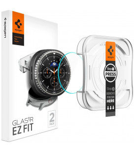 Apsauginis grūdintas stiklas Samsung Galaxy Watch 8 Classic (46 mm) laikrodžiui "Spigen Glas.TR EZ Fit 2-Pack"