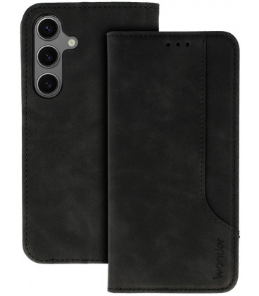 Juodas atverčiamas dėklas Samsung Galaxy A56 5G telefonui "Wonder Prime Case"