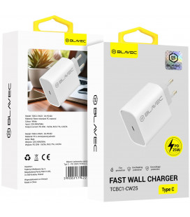 Baltas 1xUSB-C PD 25W pakrovėjas "Blavec Wall Charger BC1"