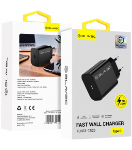 Juodas 1xUSB-C PD 25W pakrovėjas "Blavec Wall Charger BC1"