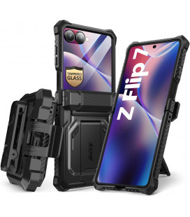 Juodas dėklas Samsung Galaxy Z Flip 7 telefonui "Supcase IBLSN Armorbox"