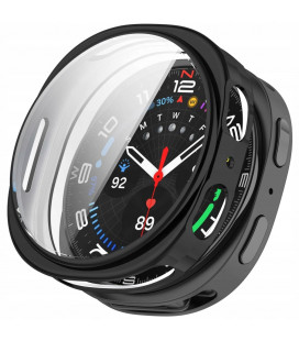 Juodas dėklas Samsung Galaxy Watch 8 (44mm) laikrodžiui "Tech-Protect Defense"