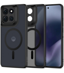 Juodas / skaidrus dėklas Motorola Moto G86 5G telefonui "Tech-Protect Magmat Magsafe"