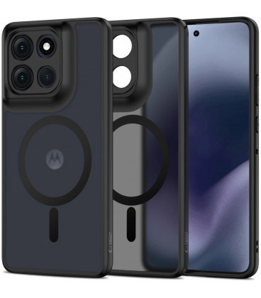 Juodas / skaidrus dėklas Motorola Moto G86 5G telefonui "Tech-Protect Magmat Magsafe"