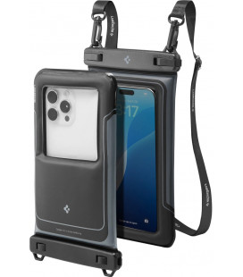 Juodas vandeniui atsparus dėklas "Spigen A611P Waterproof Float Case 2-Pack"