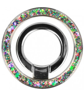 Sidabrinės spalvos magsafe žiedas - stovas "Ring Bling W110"