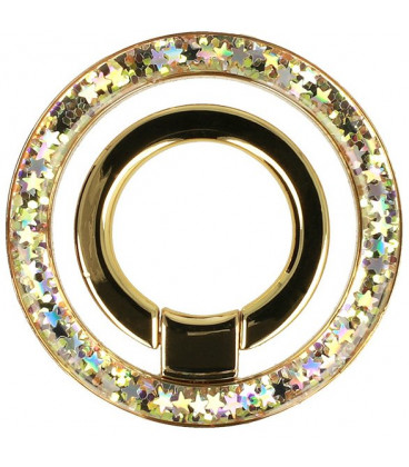 Auksinės spalvos magsafe žiedas - stovas "Ring Bling W111"