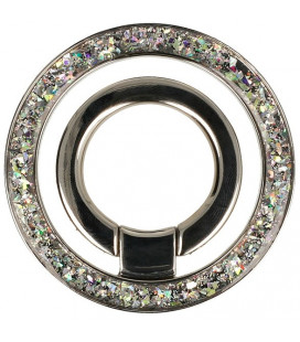 Sidabrinės spalvos magsafe žiedas - stovas "Ring Bling W112"