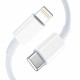 Baltas pakrovėjas 1xUSB-A + 1xUSB-C PD30W/QC3.0 + 100cm USB-C - Lightning laidas "Tech-Protect NCA30 2-Port"