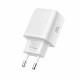 Baltas pakrovėjas 1xUSB-A + 1xUSB-C PD30W/QC3.0 + 100cm USB-C - USB-C laidas "Tech-Protect NCA30 2-Port"