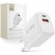 Baltas 1xUSB-A + 1xUSB-C PD30W/QC3.0 pakrovėjas "Tech-Protect NCA30 2-Port"