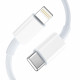 Baltas pakrovėjas 1xUSB-A + 1xUSB-C PD20W/QC3.0 + 100cm USB-C - Lightning laidas "Tech-Protect NCA20 2-Port"