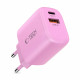 Rožinis 1xUSB-A + 1xUSB-C PD 20W / QC3.0 pakrovėjas "Tech-Protect NCA20 2-Port"