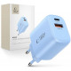 Mėlynas 1xUSB-A + 1xUSB-C PD 20W / QC3.0 pakrovėjas "Tech-Protect NCA20 2-Port"