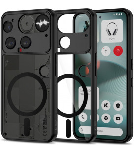 Juodas / skaidrus dėklas Nothing Phone 3 telefonui "Tech-Protect Magmat Magsafe"